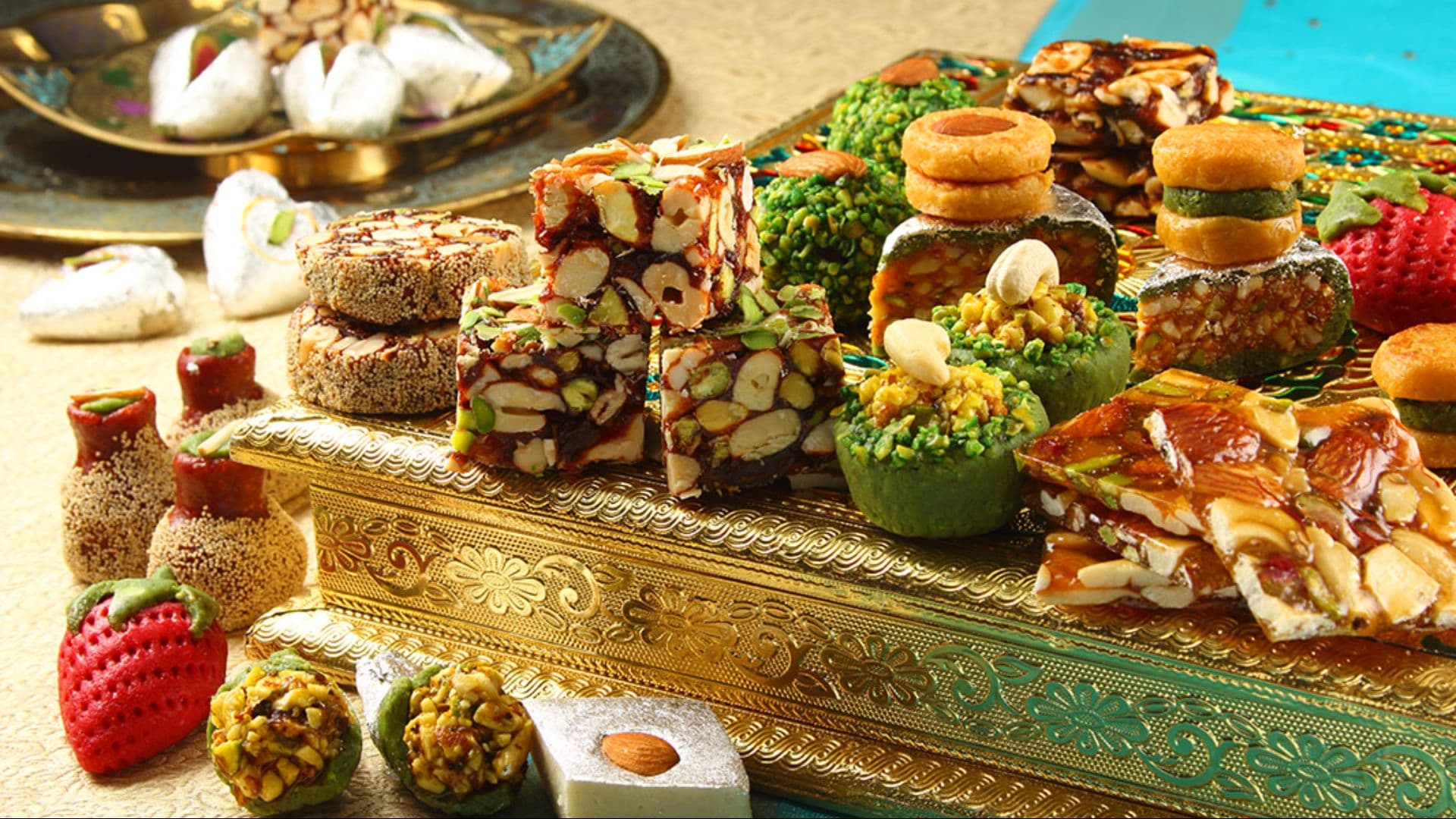 A platter of freshly made Punjabi mithai at Super Punjab Sweet House